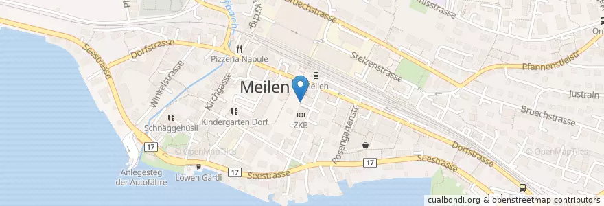 Mapa de ubicacion de Dorfplatz en 瑞士, 蘇黎世, Bezirk Meilen, Meilen.