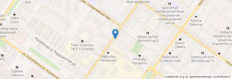 Mapa de ubicacion de Рюмка en Rusia, Distrito Federal Central, Óblast De Tver, Городской Округ Тверь, Калининский Район.