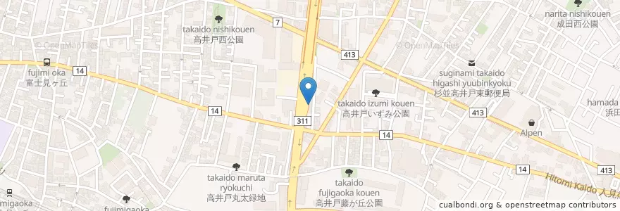 Mapa de ubicacion de ほづみ亭 en Япония, Токио, Сугинами.