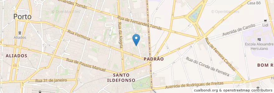 Mapa de ubicacion de Las Casas en البرتغال, المنطقة الشمالية (البرتغال), Área Metropolitana Do Porto, بورتو, بورتو, Bonfim.