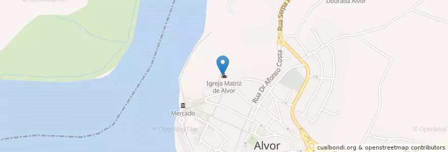 Mapa de ubicacion de Igreja Matriz de Alvor en Portugal, Algarve, Algarve, Faro, Portimão, Alvor.