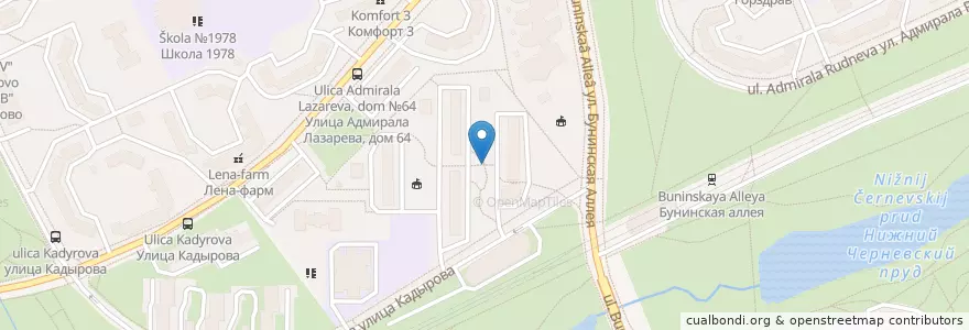 Mapa de ubicacion de фонтан "Орёл" en Russia, Distretto Federale Centrale, Москва, Юго-Западный Административный Округ, Južnoe Butovo.