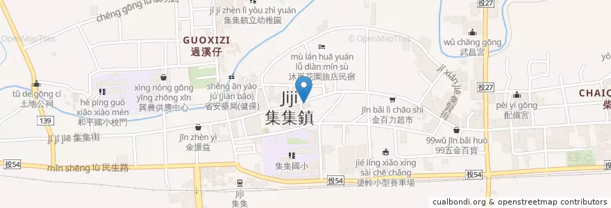 Mapa de ubicacion de 集集鎮產業文化園區(出張所入口) en Taiwán, Provincia De Taiwán, Condado De Nantou, 集集鎮.