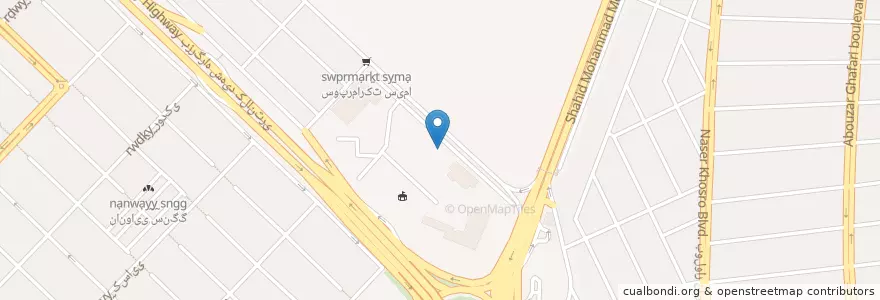 Mapa de ubicacion de بانک تجارت en Iran, استان خراسان رضوی, شهرستان مشهد, مشهد, بخش مرکزی شهرستان مشهد.