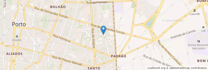 Mapa de ubicacion de Unicef en Portugal, Norte, Área Metropolitana Do Porto, Porto, Porto, Bonfim.