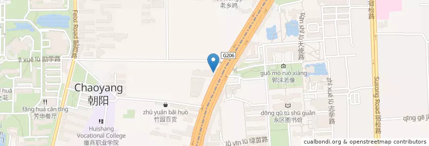 Mapa de ubicacion de 老乡鸡 en China, Anhui, Hefei, Shushan District, Urban Hefei, Daoxiangcun Subdistrict.