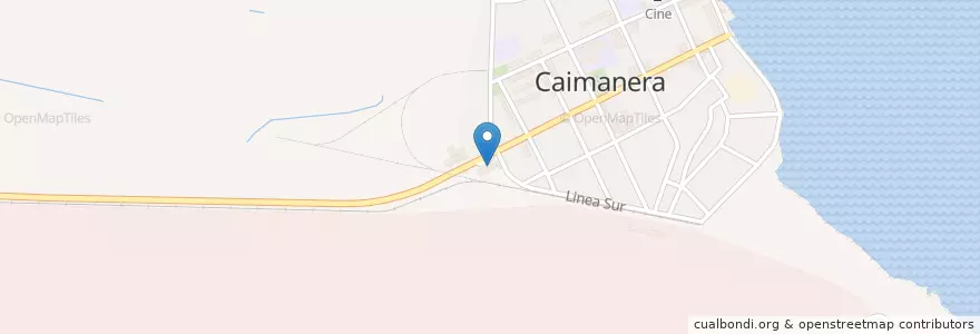 Mapa de ubicacion de Caimanera en キューバ, Guantánamo, Caimanera.