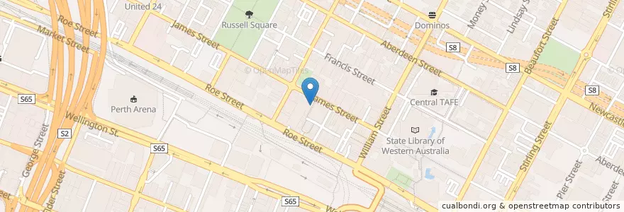 Mapa de ubicacion de Old Shanghai Food Court en Australia, Western Australia, City Of Perth.