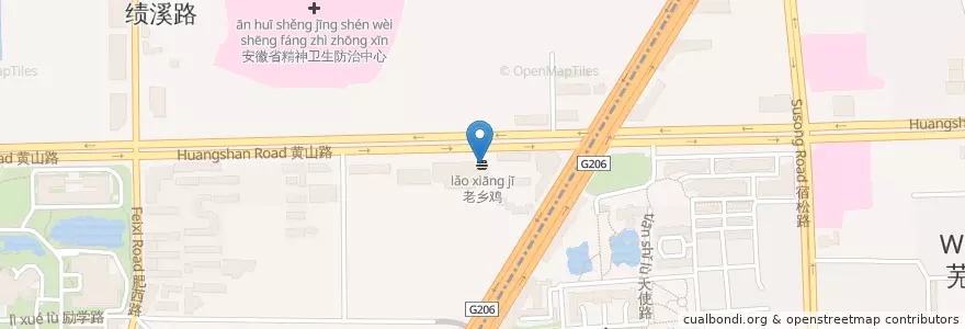 Mapa de ubicacion de 老乡鸡 en China, Anhui, Hefei, 蜀山区 (Shushan), 合肥市区, 稻香村街道.