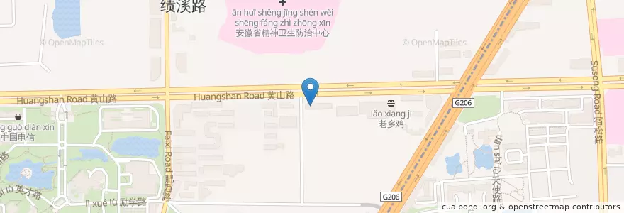 Mapa de ubicacion de 中国农业银行 en 中国, 安徽省, 合肥市, 蜀山区 (Shushan), 合肥市区, 稻香村街道.