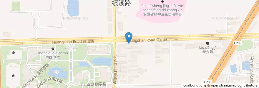 Mapa de ubicacion de 大嫂水饺 en Çin, Anhui, Hefei, 蜀山区 (Shushan), 合肥市区, 稻香村街道.