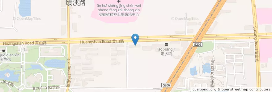 Mapa de ubicacion de 冠厨食府 en Cina, Anhui, Hefei, 蜀山区 (Shushan), 合肥市区, 稻香村街道.