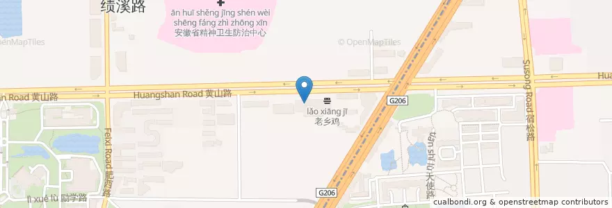 Mapa de ubicacion de 兴业银行 en China, Anhui, Hefei, 蜀山区 (Shushan), 合肥市区, 稻香村街道.