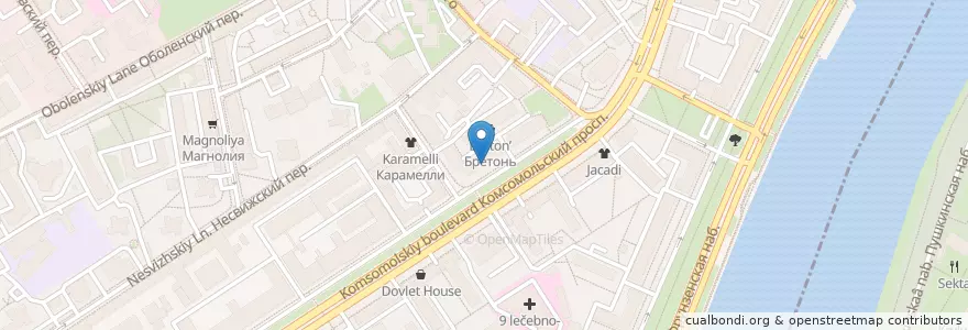 Mapa de ubicacion de Snooty Fox en Russia, Distretto Federale Centrale, Москва, Центральный Административный Округ, Район Хамовники.