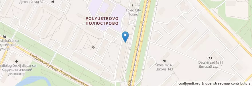 Mapa de ubicacion de Библиотека Филиал №1 en Russland, Föderationskreis Nordwest, Oblast Leningrad, Sankt Petersburg, Калининский Район, Финляндский Округ.
