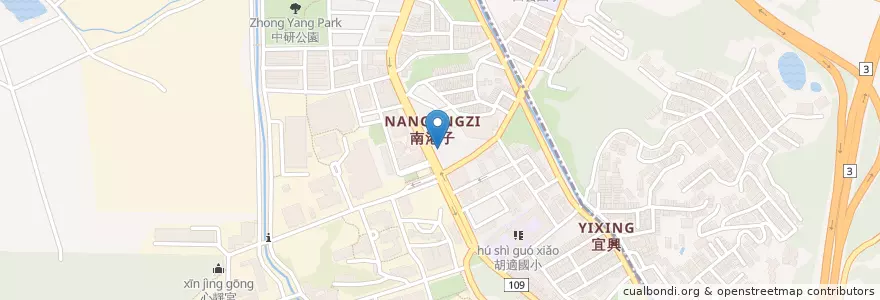 Mapa de ubicacion de The Noodles異國風味 en Taïwan, Nouveau Taipei, Taipei, District De Nangang.