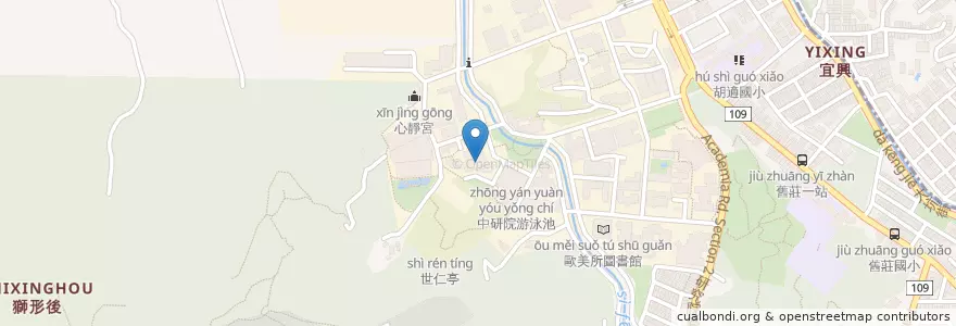 Mapa de ubicacion de 中研院餐廳 en تایوان, 新北市, تایپه, 南港區.