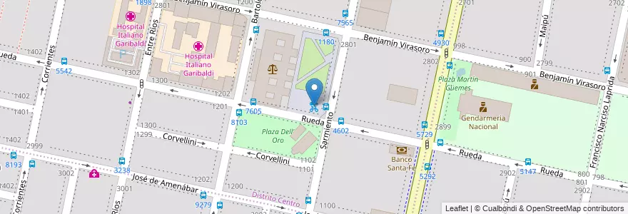 Mapa de ubicacion de 37 - Barrio Hospitales en Argentine, Santa Fe, Departamento Rosario, Municipio De Rosario, Rosario.