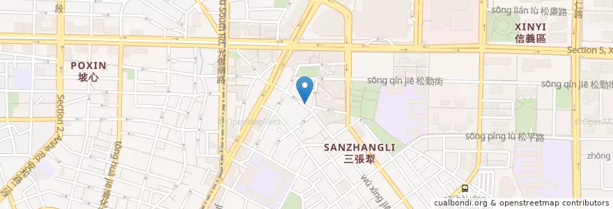 Mapa de ubicacion de 越豐麵館 en Taiwan, Nuova Taipei, Taipei, 大安區.