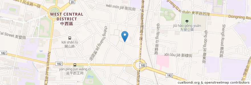 Mapa de ubicacion de 老厝1933 en 臺灣, 臺南市, 中西區.