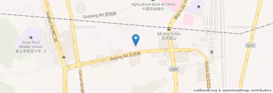 Mapa de ubicacion de 遵义惠安医院 en چین, گوئیژو, 遵义市 / Zunyi, 红花岗区.
