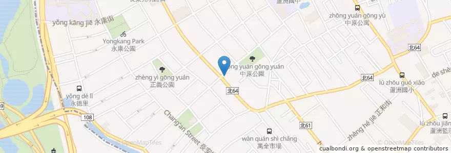 Mapa de ubicacion de 大埔鐵板燒 en Taiwan, Nuova Taipei, 蘆洲區, Distretto Di Wugu.