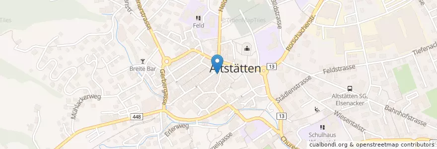 Mapa de ubicacion de sternen Apotheke en Suisse, Saint-Gall, Wahlkreis Rheintal, Altstätten.