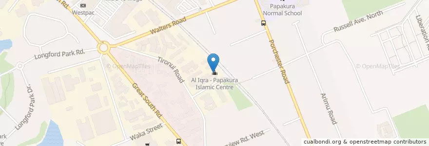 Mapa de ubicacion de Al Iqra - Papakura Islamic Centre en Nuova Zelanda, Auckland, Papakura.