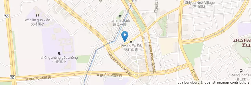 Mapa de ubicacion de 富利國術館 en 臺灣, 新北市, 臺北市, 士林區.