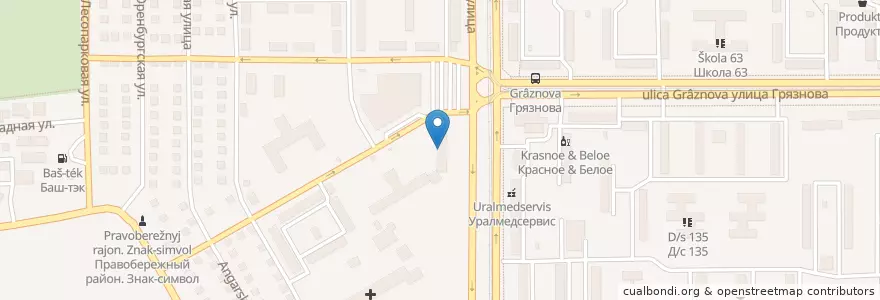 Mapa de ubicacion de Больница №3 en ロシア, ウラル連邦管区, チェリャビンスク州, マグニトゴルスク管区.