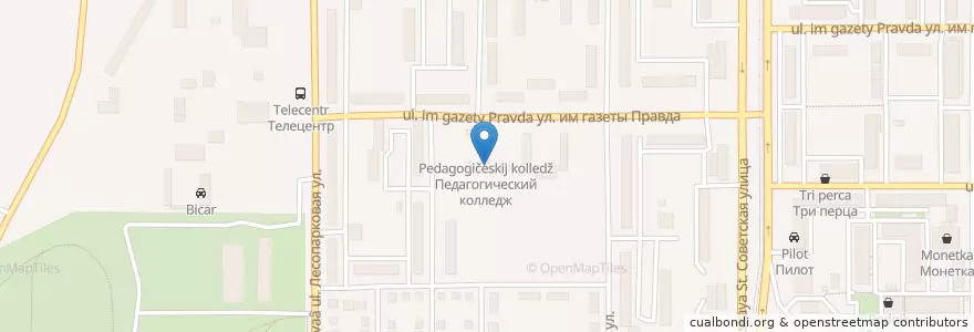 Mapa de ubicacion de Педагогический колледж en Rusland, Уральский Федеральный Округ, Oblast Tsjeljabinsk, Магнитогорский Городской Округ.