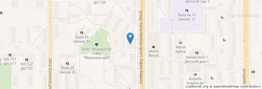 Mapa de ubicacion de Партнер en Rusland, Уральский Федеральный Округ, Oblast Tsjeljabinsk, Магнитогорский Городской Округ.