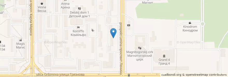 Mapa de ubicacion de Столовая en Russia, Уральский Федеральный Округ, Oblast' Di Čeljabinsk, Магнитогорский Городской Округ.