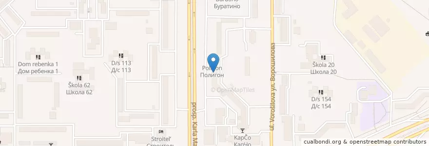 Mapa de ubicacion de Оптика en Rusland, Уральский Федеральный Округ, Oblast Tsjeljabinsk, Магнитогорский Городской Округ.