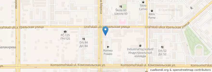 Mapa de ubicacion de Госпиталь УВД en Rusia, Уральский Федеральный Округ, Óblast De Cheliábinsk, Магнитогорский Городской Округ.