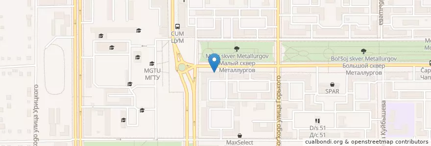 Mapa de ubicacion de ВТБ en Rusya Federasyonu, Уральский Федеральный Округ, Çelyabinsk Oblastı, Магнитогорский Городской Округ.
