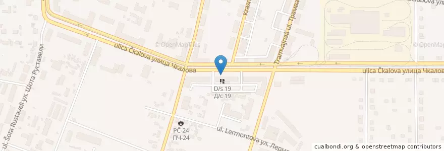 Mapa de ubicacion de Д/с 19 en Rusland, Уральский Федеральный Округ, Oblast Tsjeljabinsk, Магнитогорский Городской Округ.