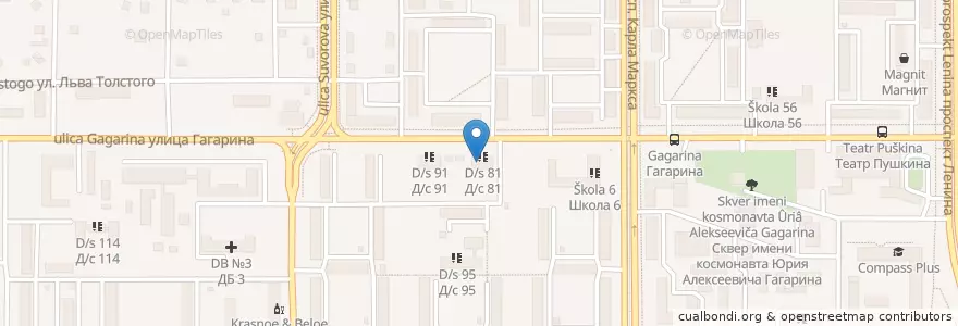 Mapa de ubicacion de Д/с 81 en Rusland, Уральский Федеральный Округ, Oblast Tsjeljabinsk, Магнитогорский Городской Округ.