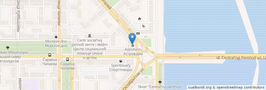 Mapa de ubicacion de Астрофарм en Rusland, Уральский Федеральный Округ, Oblast Tsjeljabinsk, Магнитогорский Городской Округ.