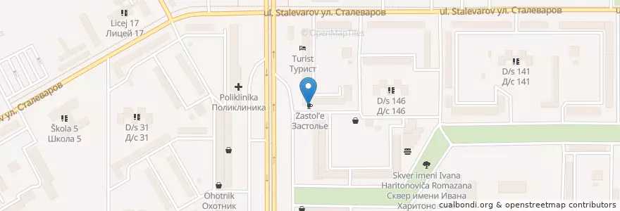 Mapa de ubicacion de Застолье en روسيا, منطقة فيدرالية أورالية, أوبلاست تشيليابنسك, Магнитогорский Городской Округ.