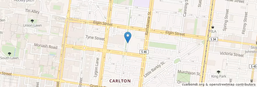 Mapa de ubicacion de Salvation Army Carlton en 오스트레일리아, Victoria, City Of Melbourne.