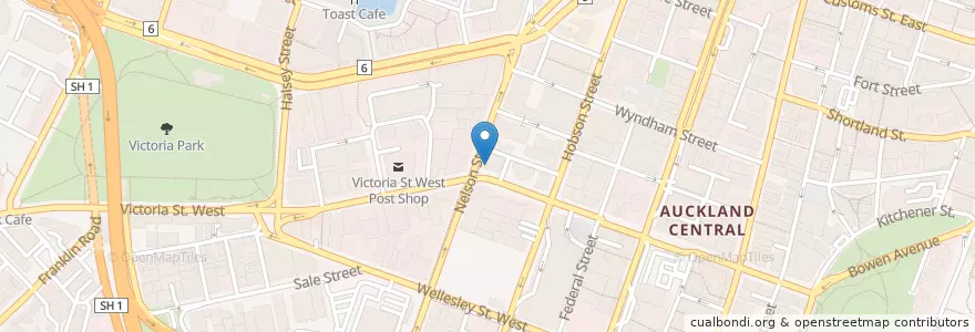 Mapa de ubicacion de Victoria Street Bistro en Nieuw-Zeeland, Auckland, Waitematā.