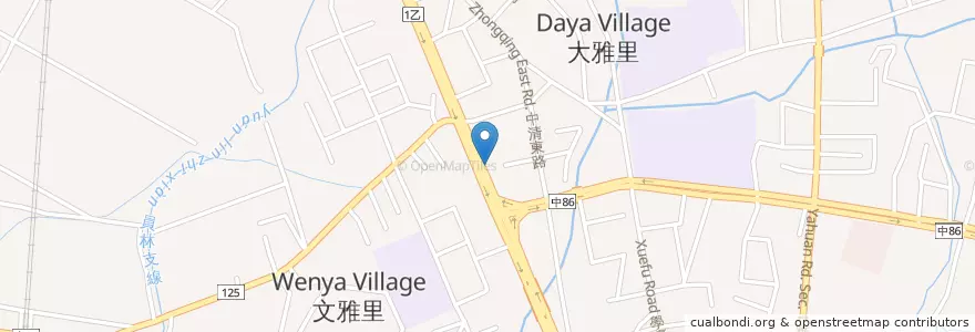 Mapa de ubicacion de 臺灣銀行 en تايوان, تاي شانغ, 大雅區.