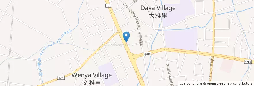 Mapa de ubicacion de 彰化商業銀行 en 台湾, 台中市, 大雅区.