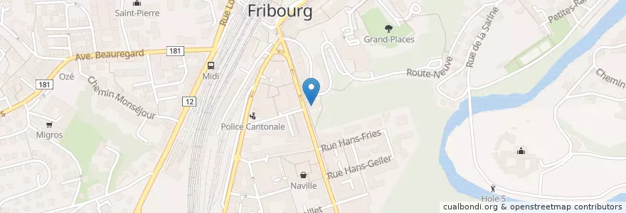 Mapa de ubicacion de San Marco en Schweiz/Suisse/Svizzera/Svizra, Fribourg/Freiburg, District De La Sarine, Fribourg - Freiburg.