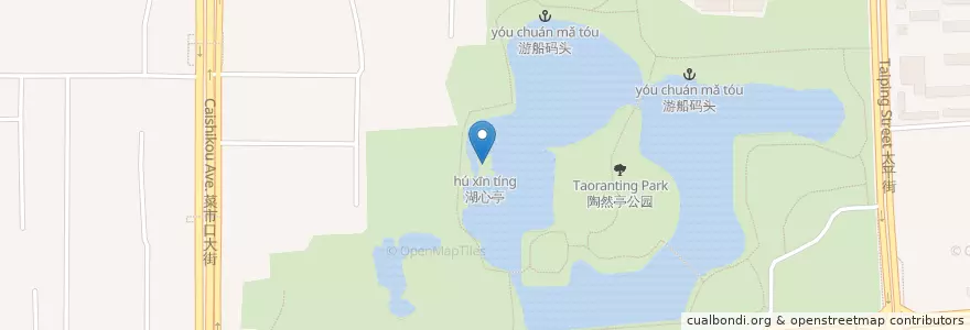Mapa de ubicacion de 湖心亭 en China, Beijing, Hebei, 西城区.