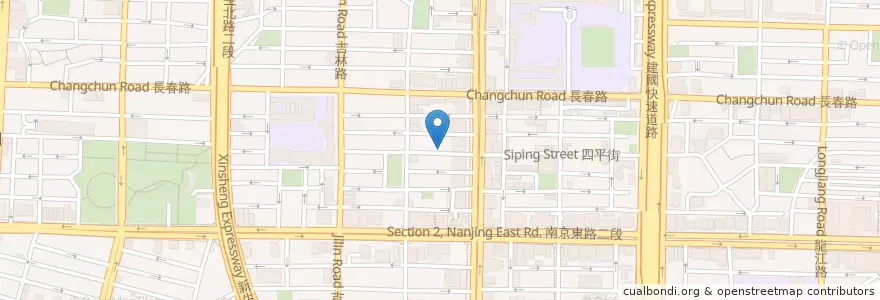 Mapa de ubicacion de 四平小館 en 臺灣, 新北市, 臺北市, 中山區.