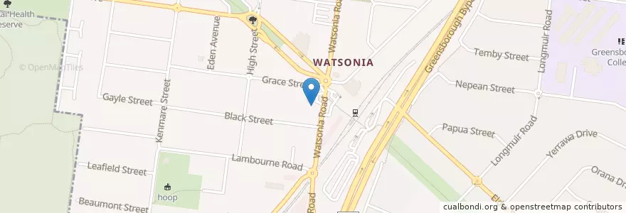 Mapa de ubicacion de Wasonia Pharmacy en オーストラリア, ビクトリア, City Of Banyule.