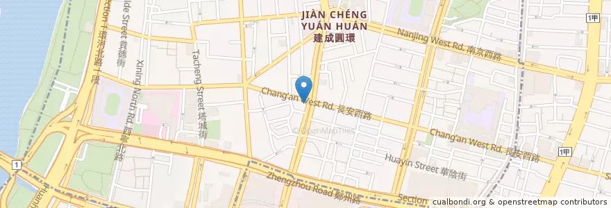 Mapa de ubicacion de 胡椒餅 en تايوان, تايبيه الجديدة, تايبيه, 大同區.