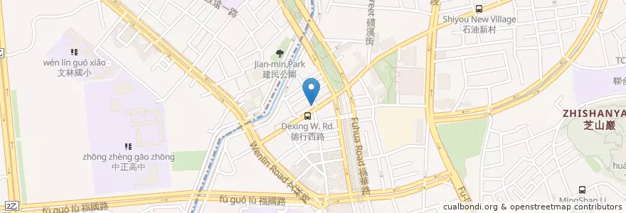 Mapa de ubicacion de 芝山鵝肉切仔麵 en Taïwan, Nouveau Taipei, Taipei, District De Shilin.
